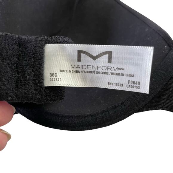 Maidenform Womens Bra Size 36C Lightly Lined Demi T Shirt Bra Underwire Black - Picture 8 of 12